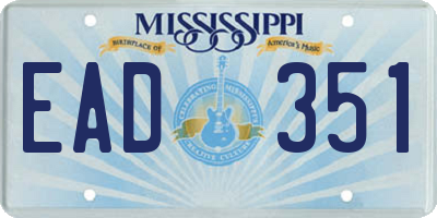 MS license plate EAD351