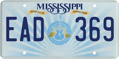 MS license plate EAD369