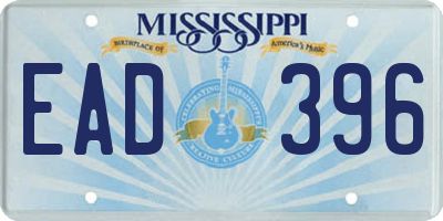 MS license plate EAD396