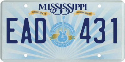 MS license plate EAD431