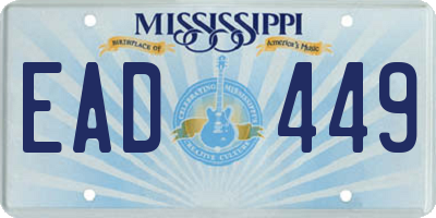 MS license plate EAD449