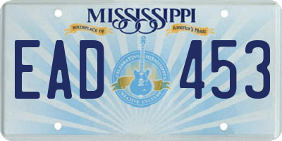 MS license plate EAD453