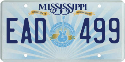MS license plate EAD499
