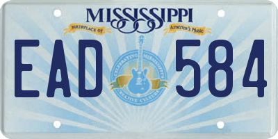 MS license plate EAD584
