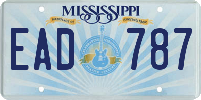 MS license plate EAD787