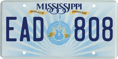 MS license plate EAD808