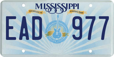 MS license plate EAD977