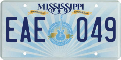 MS license plate EAE049
