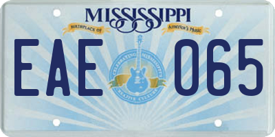 MS license plate EAE065