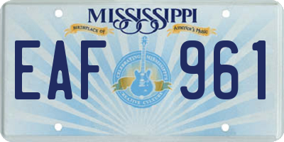 MS license plate EAF961