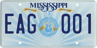 MS license plate EAG001