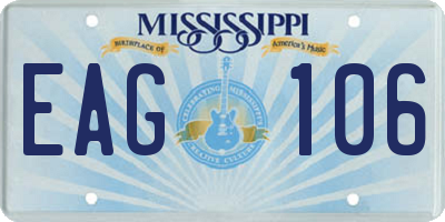 MS license plate EAG106