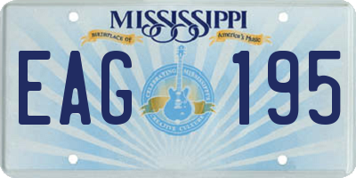 MS license plate EAG195