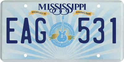 MS license plate EAG531