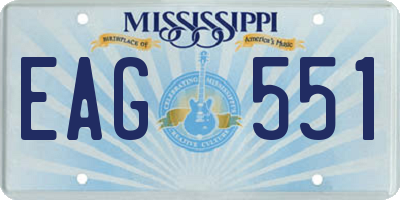 MS license plate EAG551