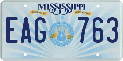 MS license plate EAG763