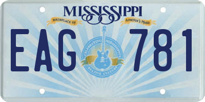 MS license plate EAG781