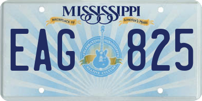 MS license plate EAG825