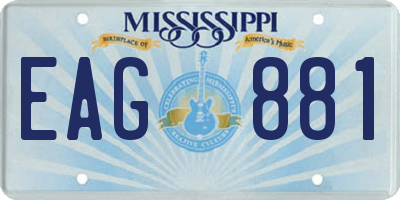 MS license plate EAG881