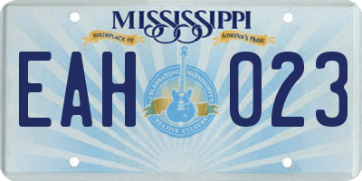 MS license plate EAH023