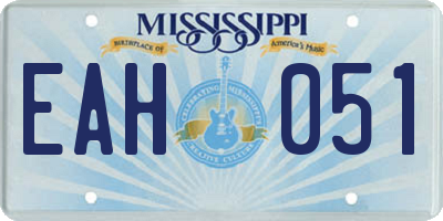MS license plate EAH051
