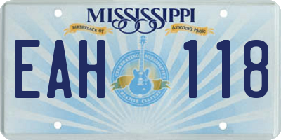 MS license plate EAH118