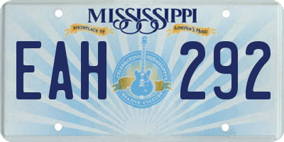MS license plate EAH292