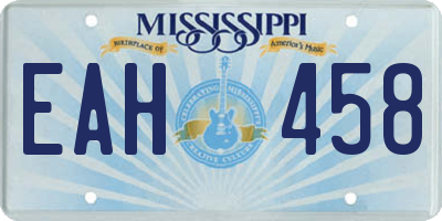 MS license plate EAH458