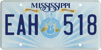 MS license plate EAH518