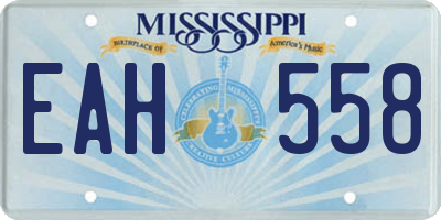MS license plate EAH558