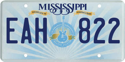MS license plate EAH822