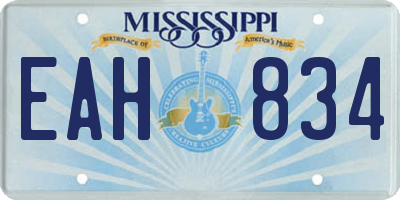 MS license plate EAH834