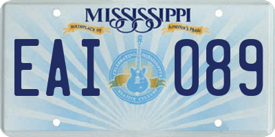MS license plate EAI089