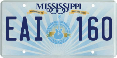 MS license plate EAI160