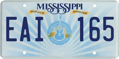 MS license plate EAI165