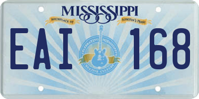 MS license plate EAI168