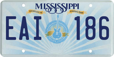 MS license plate EAI186