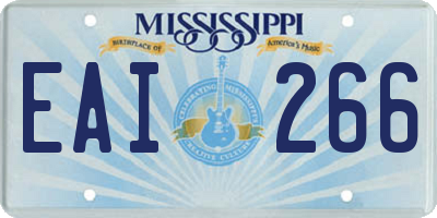 MS license plate EAI266