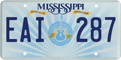 MS license plate EAI287