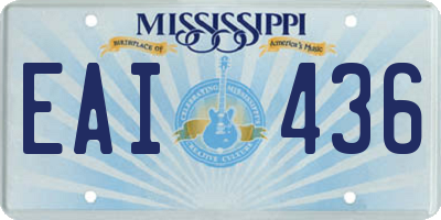 MS license plate EAI436