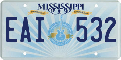 MS license plate EAI532