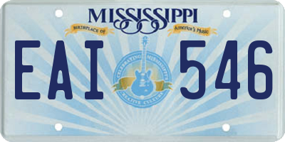 MS license plate EAI546