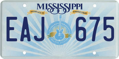 MS license plate EAJ675