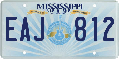 MS license plate EAJ812
