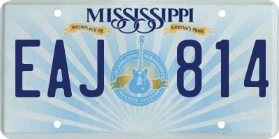 MS license plate EAJ814