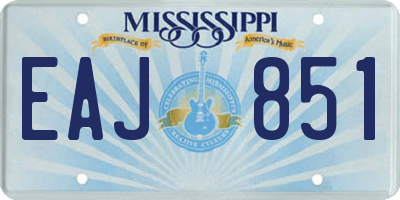 MS license plate EAJ851