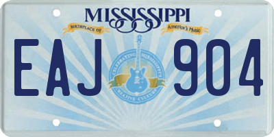 MS license plate EAJ904