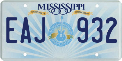 MS license plate EAJ932