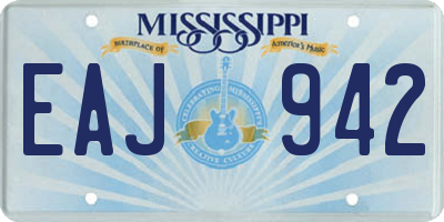 MS license plate EAJ942