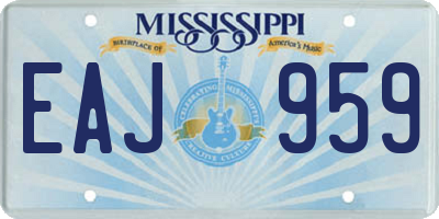MS license plate EAJ959